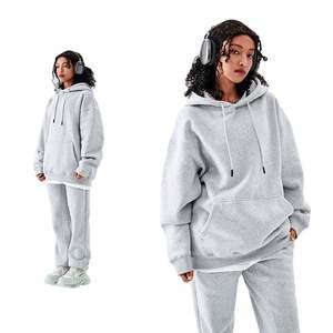 เสื้อฮู้ดดี้ลำลองสไตล์สตรีทไซส์ใหญ่พิเศษมีเชือกผูกคอตตอน100% ขายดี - Product Image 1