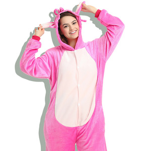 Pyjama une Pièce Animaux en Flanelle pour Adultes et Enfants, Stitch Bleu, Dessin Animé, <span class=keywords><strong>Jeu</strong></span> <span class=keywords><strong>de</strong></span> Rôle, Pyjama Familial à Capuche, Vêtements d'Intérieur, Vente en Gros et au Détail - Product Image 5