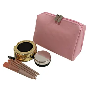 Daily Using Multifunction Quality Small Pink Travel Makeup Pouch Custom Portable Small Cosmetic Makeup Pouch with Organizers