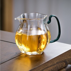 Glass Fairness <b>Cup</b> High Borosilicate Thick Bottom Dark Green Handle <b>Tea</b> Brewing <b>Set</b> Translucent For Adults Gift - Product Image 1