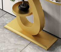Console de luxe en marbre avec miroir, style moderne et minimaliste, pour entrée, salon ou couloir