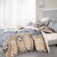 Ensemble de draps plats à motif géométrique de style récent Ensemble de draps de lit et housses de couette en polyester imprimé