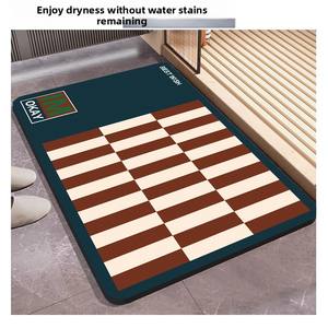 Tapis <span class=keywords><strong>de</strong></span> <span class=keywords><strong>bain</strong></span> en diatomite à rayures minimalistes élégant tapis <span class=keywords><strong>de</strong></span> sol absorbant antidérapant à séchage rapide pour salle <span class=keywords><strong>de</strong></span> <span class=keywords><strong>bain</strong></span> entrée maison - Product Image 4