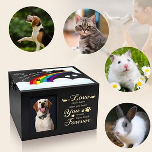 Köpek ve kedi külleri için urnlar, fotoğraf çerçeveli ahşap evcil hayvan hatıra eşyaları, evcil hayvanları anma ve hatıra hediyeleri - Product Image 5