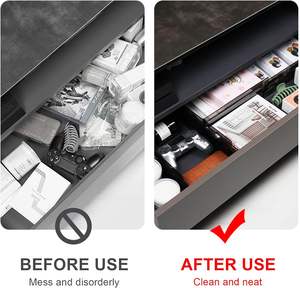 Séparateur <span class=keywords><strong>de</strong></span> <span class=keywords><strong>tiroir</strong></span> extensible réglable en plastique PS transparent pour vêtements et ustensiles <span class=keywords><strong>de</strong></span> cuisine dans la salle <span class=keywords><strong>de</strong></span> bain - Product Image 5