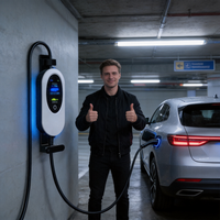 Borne de recharge murale portable pour véhicules électriques 22kW 11kW 3 phases EVSE avec application intelligente et Wi-Fi pour la recharge de voitures électriques