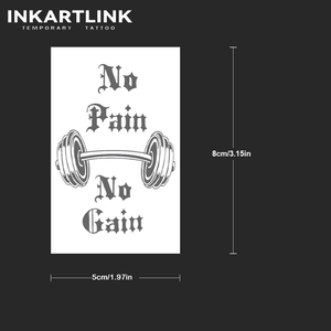 Tato Semi Permanen Tahan Lama 2 Minggu, Motif Jus Buah Alami Tahan Air, Kutipan Fitness Barbell No <span class=keywords><strong>Pain</strong></span> No Gain - Product Image 4