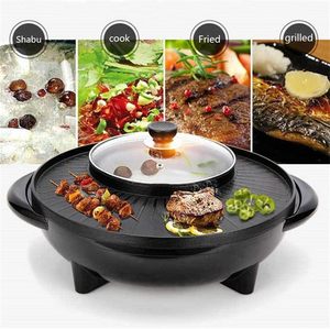 Oferta Especial: Parrilla Eléctrica 2 en 1 para Barbacoa y Hot Pot, Estilo Coreano Moderno, Mesa Redonda con Función Antihumo - Product Image 5
