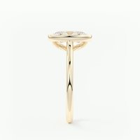 Bague de fiançailles solitaire ovale 2 carats avec halo et bande simple, diamant de laboratoire, or massif 14K/18K, certifié IGI, CVD/HPHT, personnalisable