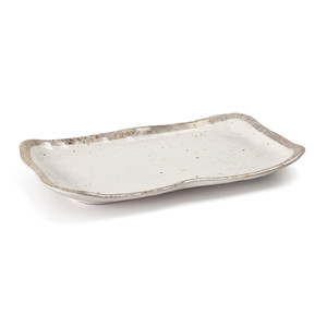 Vassoio Rettangolare Ondulato in Ceramica per Servire, Stoviglie da Tavola - Product Image 1