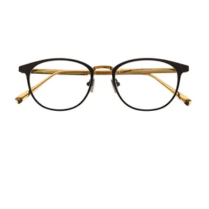 Новый дизайн, золотые титановые очки, оптические очки для мужчин на заказ