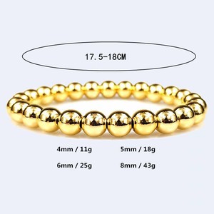 18k Gold Filled Waterproof Tarnish Free 3 4 5 6 8mm Beads <strong>Stacking</strong> <strong>Bracelets</strong> Beaded Stretch <strong>Bracelet</strong> - Product Image 6
