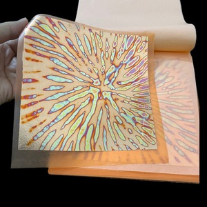 Papel tapiz decorativo de hojas doradas, hojas de oro y plata, flor variegada de transferencia verde y rojo, 14x14cm, 25 uds. Por folleto - Product Image 5