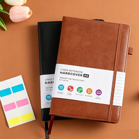 Cuaderno A5 de Tapa Dura de Cuero PU con Forro, Banda Elástica, Portaplumas, Bolsillo Interior, 80 Páginas, 100 g/m², Regalo de Oficina, Personalizable