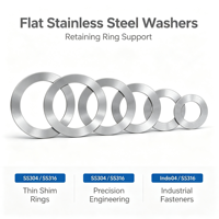 SS304 SS316 Stainless Steel Zinc Plated Retaining Ring Support Washers Flat Thin Precision Shim Rings Industrial Fasteners