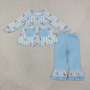 ชุดเสื้อผ้าเด็กผู้หญิงแขนยาวมีฮู้ดผูกโบว์พร้อมกางเกง - Product Image 3