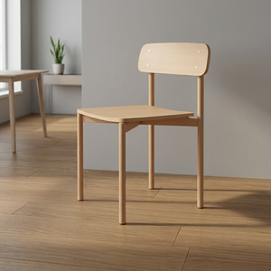 Modern Teak Wood Living Room <b>Chair</b> Solid Back <b>Stackable</b> Scandinavian Design Home Furniture - Product Image 5