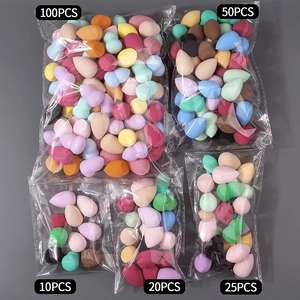 มีตัวอย่างให้เลือก 10/20/25/50 ชิ้น ชุดฟองน้ำแต่งหน้าแบบไม่มีส่วนผสมของน้ำยาง ป้องกันการแพ้ สำหรับครีม/แป้ง/รองพื้น สีพาสเทล - Product Image 1