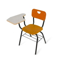 Chaises d'école confortables à accoudoirs, empilables, pour la formation, les étudiants, l'écriture, avec bureau