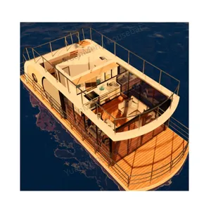 Yuanmeng luxurious house boa floating club sea for pontoon floating boat house