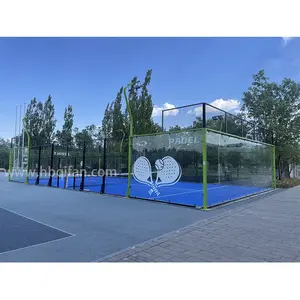 卸売カスタマイズpadbolコート中国でフルパノラマルーシュled cancha de padel