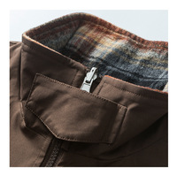 Nouvelle arrivée flanelle à carreaux et nylon veste réversible hommes pleine fermeture éclair col montant entraîneur veste réversible