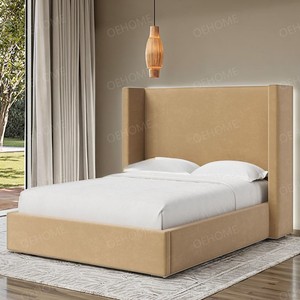 Modern Cozy Minimalist Wood Bedroom Furniture Set with Customized <b>Storage</b> and Tufted Design for Apartment and Hotel Use - Product Image 6