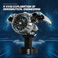 Reobrix 33019 2025 Modelo de Motor Turbofan de Aviación, Juguetes MOC, Kits de Ladrillos de Rompecabezas para Niños, Regalo de Navidad, Conjuntos de Bloques de Construcción
