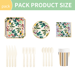 DAMAI Fruit Theme Party Decoration with Lemon Cherry Disposable Party <b>Paper</b> Plate Cup Napkin Tableware Set for Kid Party - Product Image 6