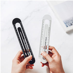 Signet-règle en métal de haute qualité, écologique, avec impression émail souple découpée en relief, motifs animaux de dessin animé (chien, chat, renard, canard) - Product Image 2