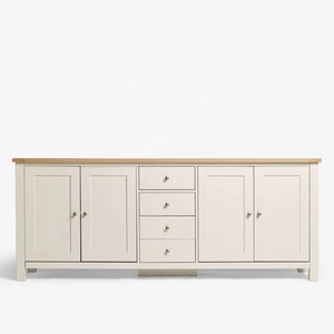 Buffet de style européen personnalisé en bois massif, <span class=keywords><strong>design</strong></span> shaker, blanc crème laqué mat, <span class=keywords><strong>commode</strong></span> de rangement, armoire d'entrée - Product Image 2