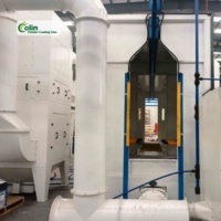 Système de pulvérisation de peinture en poudre semi-automatique contrôlé par PLC, cabine de pulvérisation/four de cuisson/prétraitement pour portes, clôtures et étagères