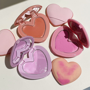 Haz tu propio logotipo Crema de maquillaje de corazón a prueba de agua Resaltador y pigmento de rubor <span class=keywords><strong>Kit</strong></span> de rubor de crema vegana de Belleza Real - Product Image 1