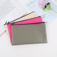 Tas Penyimpanan Uang Tunai Berlogo Custom dengan Ritsleting, Dompet Panjang Kulit PU Warna-warni, Kantong Uang Bank, Bahan Poliester, MOQ 50 Pcs