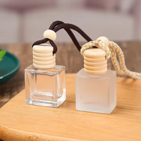 Nouvelles Bouteilles de Parfum Vide de 10 ML pour Voiture, Désodorisant et Diffuseur d'Air, à Suspendre, Givrées ou Transparentes, avec Bouchon en Bois Couleurs Assorties