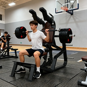 Presse à jambes commerciale haut de gamme avec fonction hack squat, dossier ergonomique pour un confort optimal lors de longues séances - Product Image 4