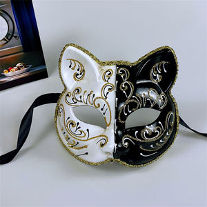 Maschera Divertente a Mezzo Volto di Gatto Chimera, Copri Occhi Bicolore Dipinto, Accessori per Cosplay di Halloween per Adulti - Product Image 5
