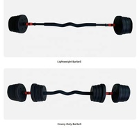 Ensemble d'haltères, barres et kettlebells en ciment écologique avec barre de curl pour l'entraînement de force, la musculation et le fitness