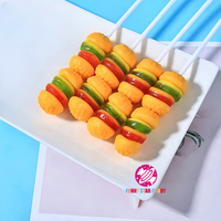 Nuevas Gomitas Halal con Sabor a Hamburguesa, Dulces y Ácidas, con Sabor a Frutas, Golosinas Suaves con Forma de Hamburguesa, Caramelos de Gelatina
