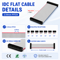 Câble plat IDC 2,54 mm, câble ruban à pas de 2,54 mm, fil plat pour connecteur IDC, câblage interne de carte de circuit imprimé