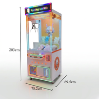 BBY Machine à griffes en métal avec néons LED, 110V, à monnayeur, jeu d'arcade avec support espagnol pour centre commercial et centre de divertissement