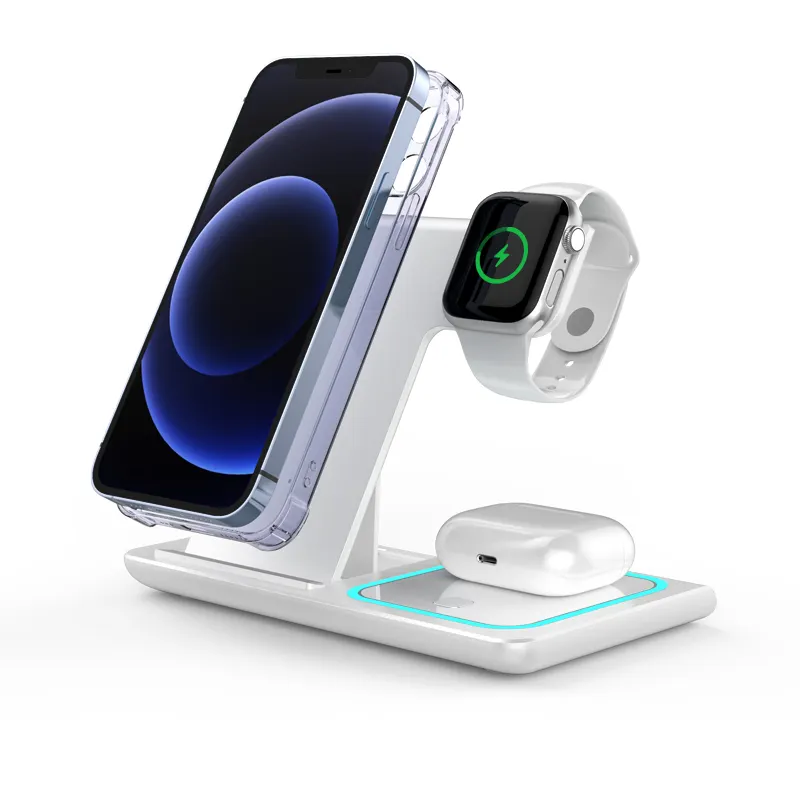 Hot Sales Fast Wireless Charging Dock 3 in 1 Wireless Charger Stand Wireless Charging Station for iPhone