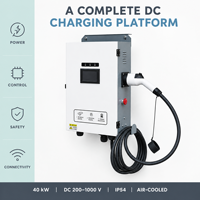 Borne de Recharge Rapide DC 40kW CCS2 pour Véhicules Électriques, Station de Recharge Monopistolet OCPP 1.6J avec Paiement RFID, IP54, pour Flotte, Dépôt, Commercial et Vente au Détail (EVSE)