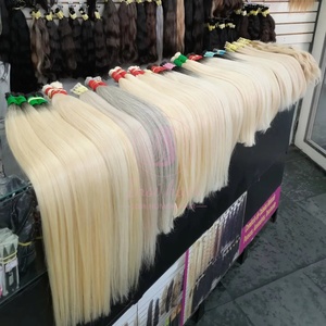 Bán Buôn 100G 20 22 Inch Số Lượng Lớn Phần Mở Rộng Tóc Màu Sắc Ánh Sáng Tóc Vàng Nga Lớp Biểu Bì Phù Hợp 100% Con Người Tóc Vàng Tóc Trinh Nữ Số Lượng Lớn - Product Image 2