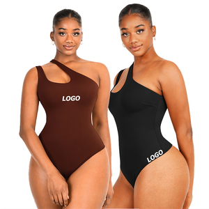 Nuovo Design Body Modellante Sportivo con Spalle Scoperte, Controllo Pancia, Tinta Unita, per Allenamento Femminile - Product Image 1