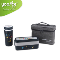 Sac à Lunch réutilisable réutilisable, avec deux couches de boîte Bento et jeu de bouteilles d'eau, dernière nouveauté