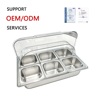 Vassoio da Buffet in Acciaio Inox ORIX con Coperchio Ribaltabile in Acrilico Trasparente e Funzione Riscaldante <span class=keywords><strong>per</strong></span> Ristoranti e Catering - Product Image 1