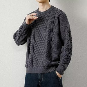Pull en maille torsadée rouge <span class=keywords><strong>de</strong></span> haute qualité pour homme, idéal pour l'hiver, style Cleanfit, à porter seul ou en sous-vêtement - Product Image 6