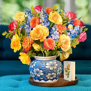 Freshcut Paper Pop Up Cards Life Sized Forever Flower Bouquet 3D Popup Greeting Cards
