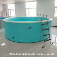 Piscine gonflable en PVC personnalisée, texture brossée, forme ronde pliable, pompe électrique 800W, réservoir d'eau
